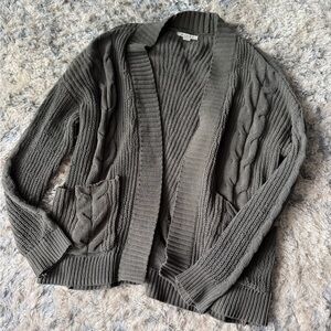 American Eagle Outfitters Olive Green Cable Cardigan